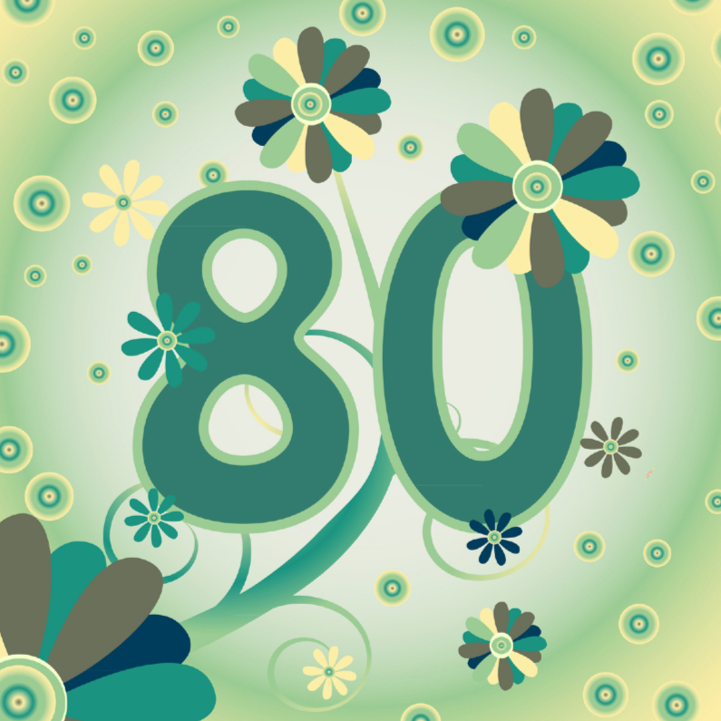 flowerpower2 80 jaar - Verjaardagskaarten Verjaardagskaarten - flowerpower2 80 jaar