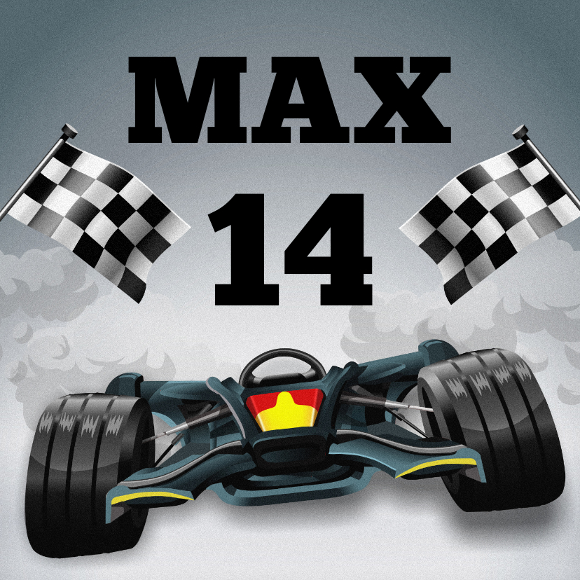 Verjaardagskaarten - Formule 1 raceauto leeftijd kaart