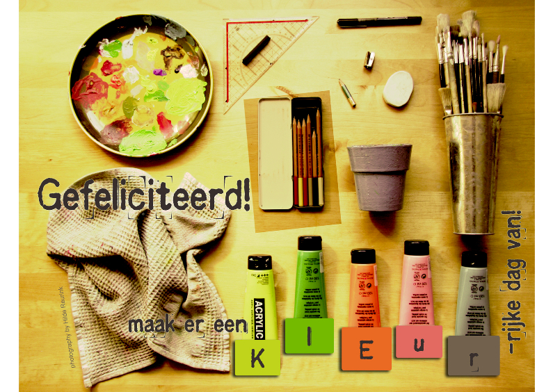 Fotocollage schildersmateriaal - Verjaardagskaarten Verjaardagskaarten - Fotocollage schildersmateriaal