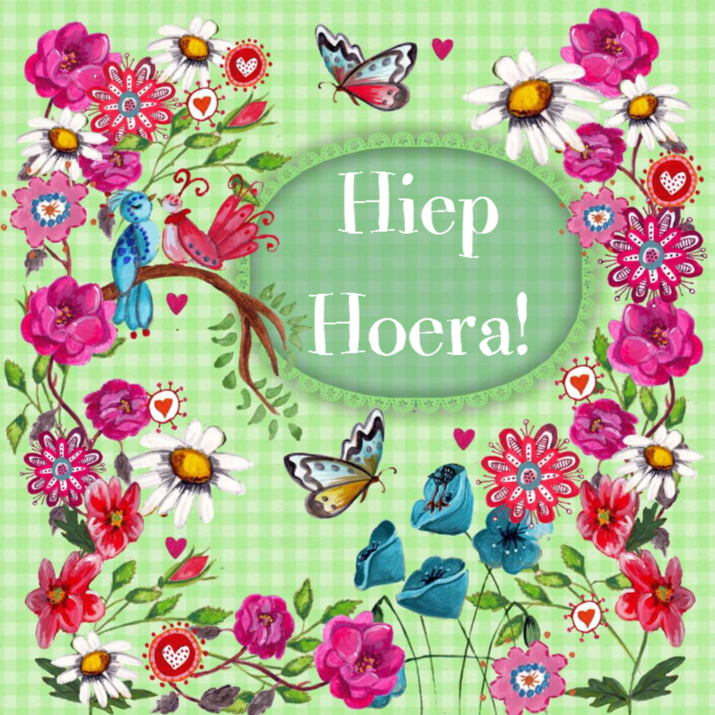 Gefeliciteerd BB Bloemen groen Cartita - Verjaardagskaarten Verjaardagskaarten - Gefeliciteerd BB Bloemen groen Cartita