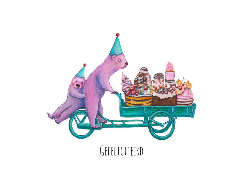 Gefeliciteerd, op stap - Verjaardagskaarten Verjaardagskaarten - Gefeliciteerd, op stap
