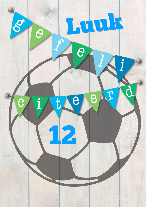 Gefeliciteerd, voetbal-ByF - Verjaardagskaarten Verjaardagskaarten - Gefeliciteerd, voetbal-ByF