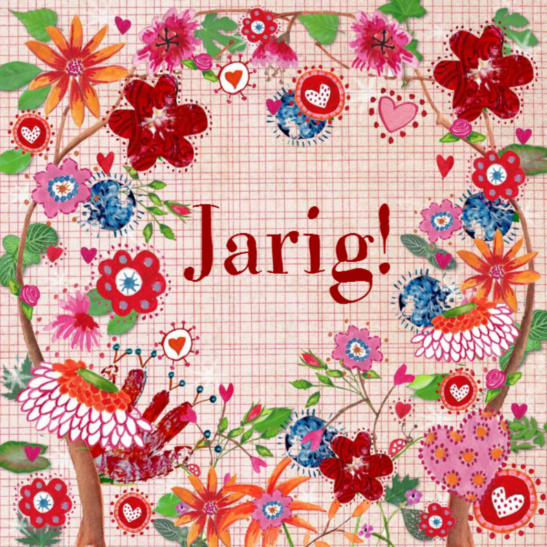 Verjaardagskaarten - Gefeliciteerd vrolijk bloem CartitaDesig