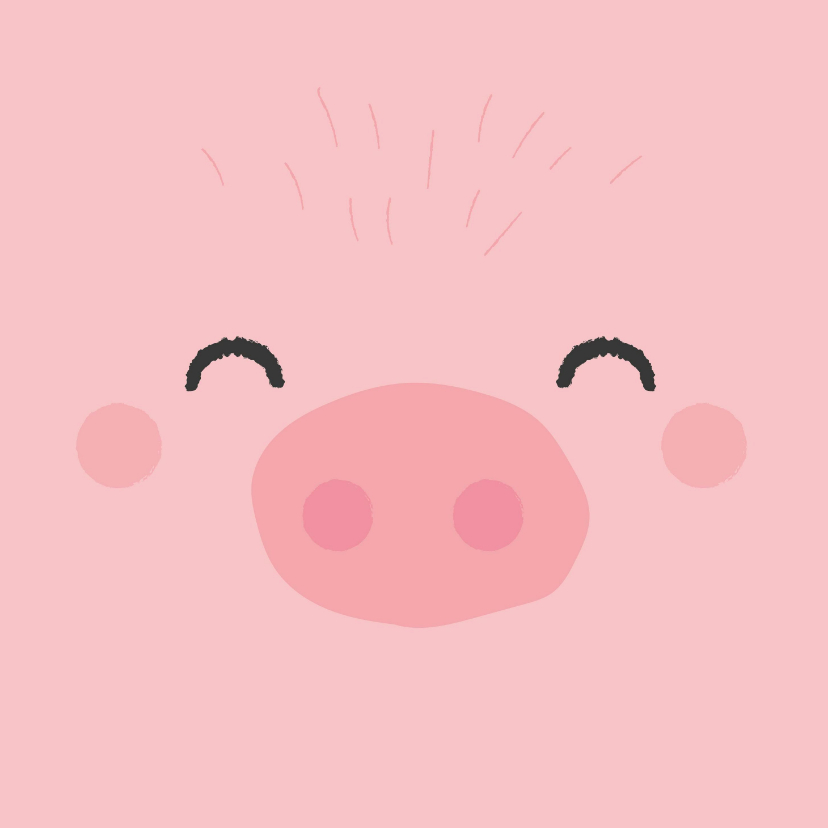 Grappig felicitatiekaartje met het gezicht van een varken - Verjaardagskaarten Verjaardagskaarten - Grappig felicitatiekaartje met het gezicht van een varken