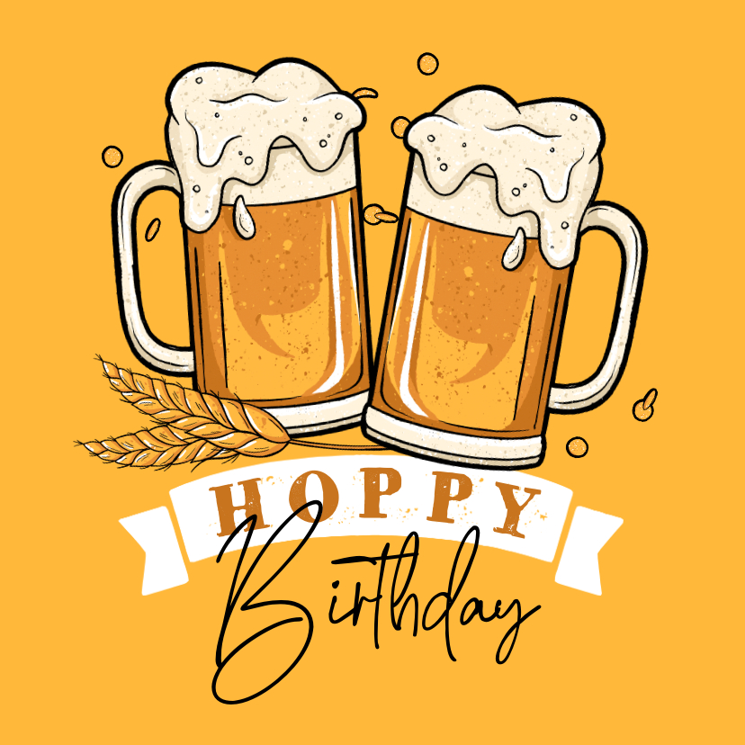 Verjaardagskaarten - Grappige verjaardagskaart bier hoppy birthday