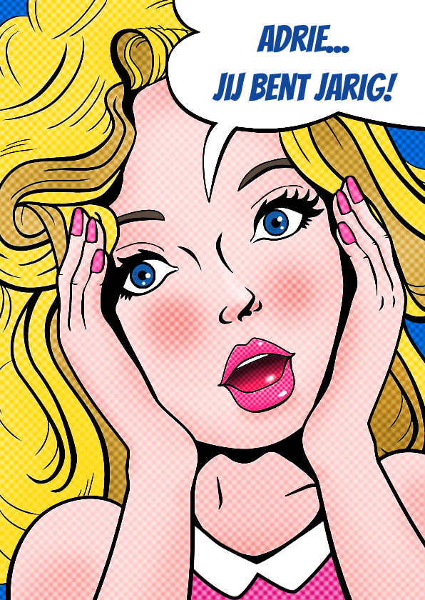Grappige verjaardagskaart met grafisch kopje van vrouw - Verjaardagskaarten Verjaardagskaarten - Grappige verjaardagskaart met grafisch kopje van vrouw
