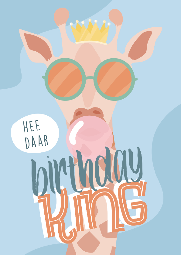 Verjaardagskaarten - Grappige verjaardagskaart met illustratie van een giraf