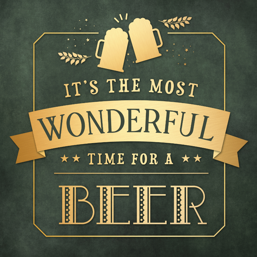 Grappige verjaardagskaart met kerstthema Time for a beer - Verjaardagskaarten Verjaardagskaarten - Grappige verjaardagskaart met kerstthema Time for a beer