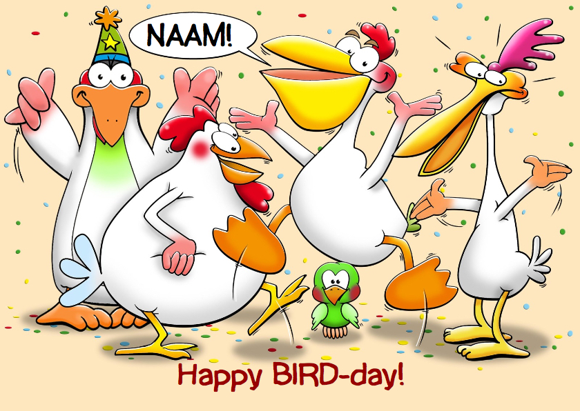 Verrassend Grappige verjaardagskaart met tekst BIRD-day | Kaartje2go UJ-27