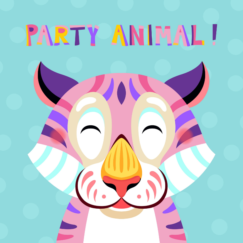 Verjaardagskaarten - Grappige verjaardagskaart met tijger