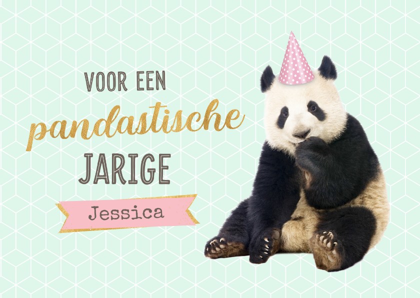 Verjaardagskaarten - Grappige verjaardagskaart panda 