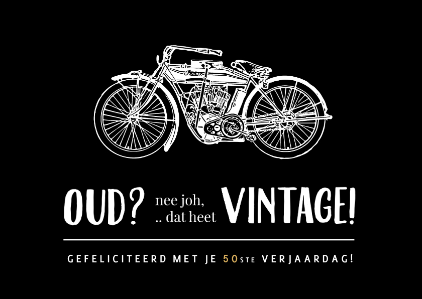 Verjaardagskaarten - Grappige vintage of oude motor verjaardagskaart voor een man