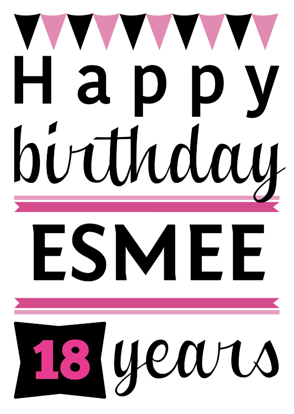 Happy b'day grafisch - Verjaardagskaarten Verjaardagskaarten - Happy b'day grafisch