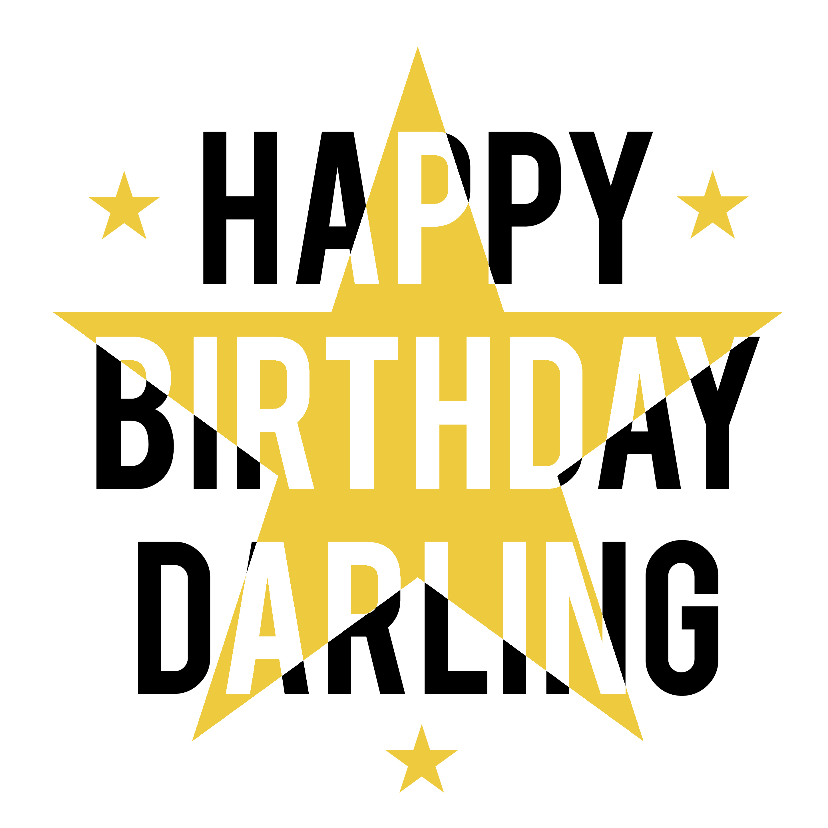 Happy Birthday Darling ster - Verjaardagskaarten Verjaardagskaarten - Happy Birthday Darling ster