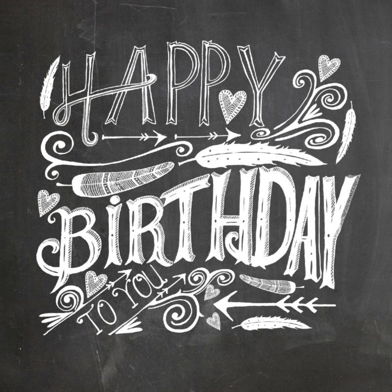 Verjaardagskaarten - Happy Birthday handlettering