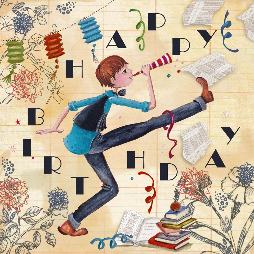 Verjaardagskaarten - Happy Birthday Jongen Feest Illustratie