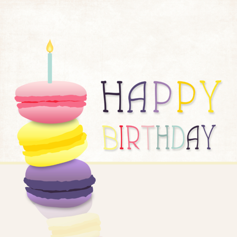 Happy birthday Macarons - Verjaardagskaarten Verjaardagskaarten - Happy birthday Macarons