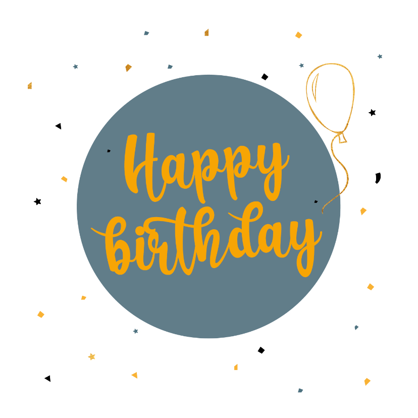 Happy Birthday with balloon - verjaardagskaart - Verjaardagskaarten Verjaardagskaarten - Happy Birthday with balloon - verjaardagskaart