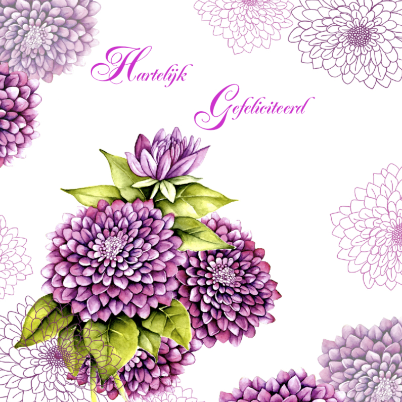 Hartelijk Gefeliciteerd dahlia - Verjaardagskaarten Verjaardagskaarten - Hartelijk Gefeliciteerd dahlia