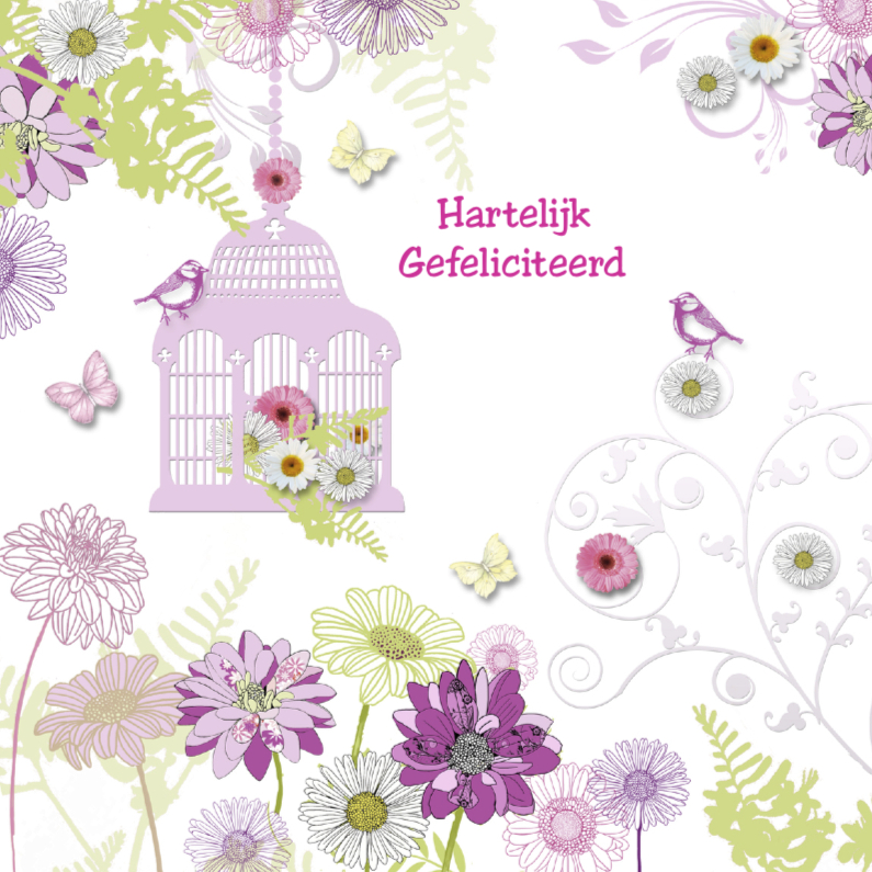 Hartelijk Gefeliciteerd vogelhuisje - Verjaardagskaarten Verjaardagskaarten - Hartelijk Gefeliciteerd vogelhuisje