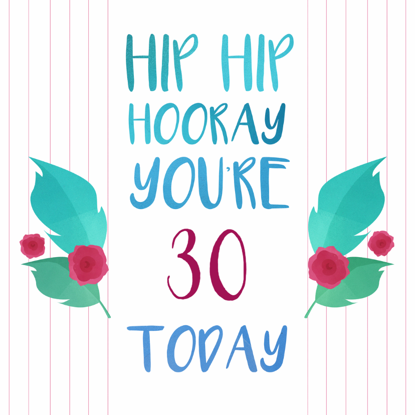 Hip hip hooray 2 met aanpasbare leeftijd - Verjaardagskaarten Verjaardagskaarten - Hip hip hooray 2 met aanpasbare leeftijd
