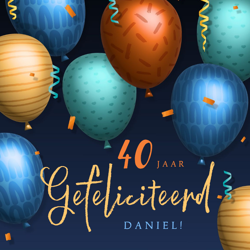 Hippe verjaardagskaart 3d ballonnen met aanpasbare leeftijd - Verjaardagskaarten Verjaardagskaarten - Hippe verjaardagskaart 3d ballonnen met aanpasbare leeftijd