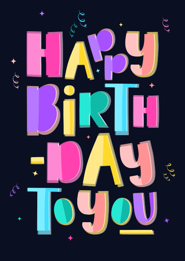 Hippe verjaardagskaart grafisch happy birthday to you - Verjaardagskaarten Verjaardagskaarten - Hippe verjaardagskaart grafisch happy birthday to you