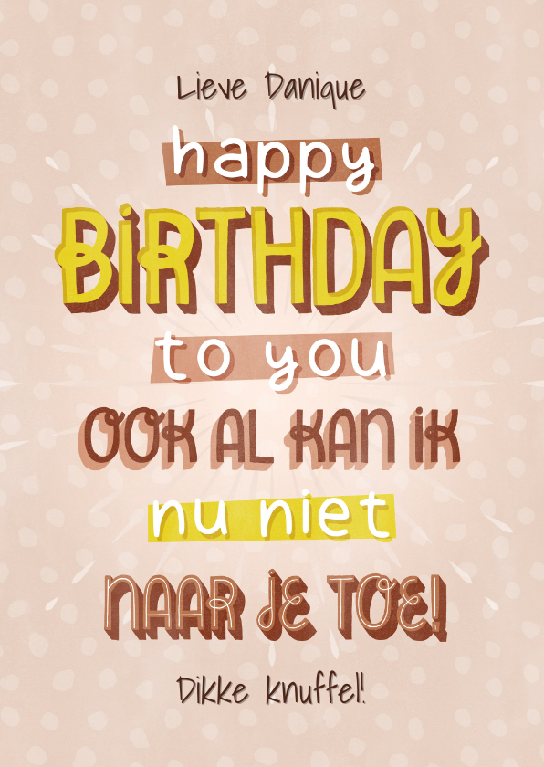 Hippe verjaardagskaart Happy Birthday to you met typografie - Verjaardagskaarten Verjaardagskaarten - Hippe verjaardagskaart Happy Birthday to you met typografie