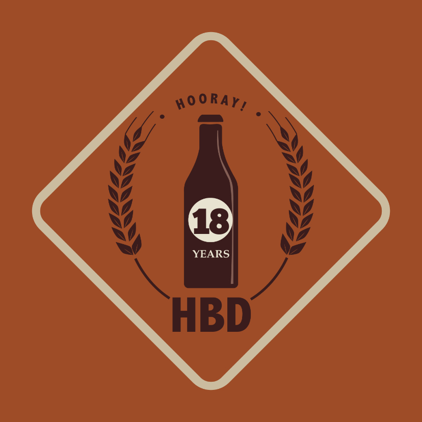 Verjaardagskaarten - Hooray HBD - retro - verjaardagskaart