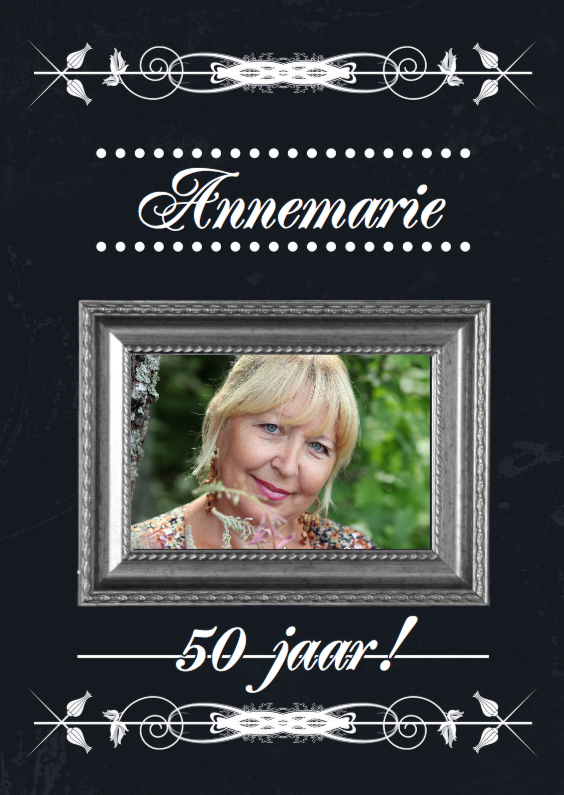 Verjaardagskaarten - Jarig 50 jaar klassiek lijst 