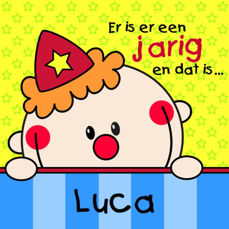 Jarig Clowntje - Verjaardagskaarten Verjaardagskaarten - Jarig Clowntje