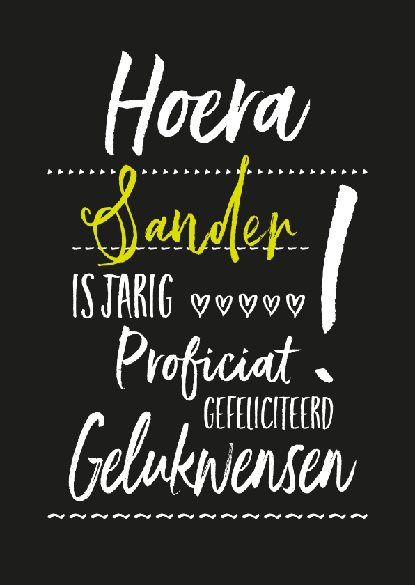 jarig hoera zwart-wit - Verjaardagskaarten Verjaardagskaarten - jarig hoera zwart-wit