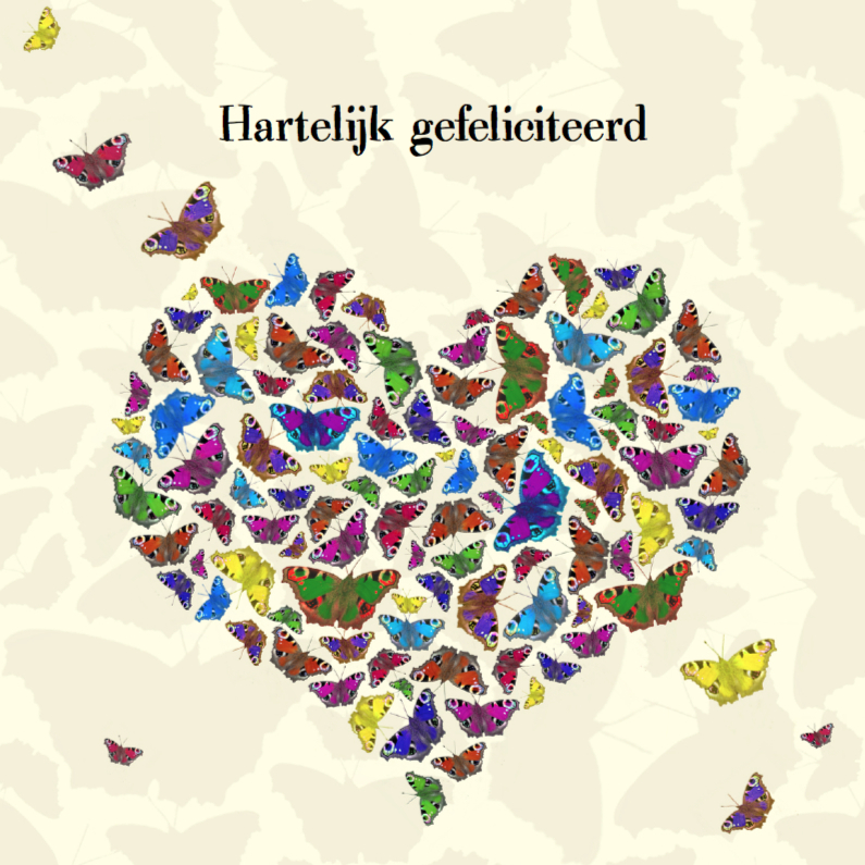 Jarig met vlinderhart - Verjaardagskaarten Verjaardagskaarten - Jarig met vlinderhart
