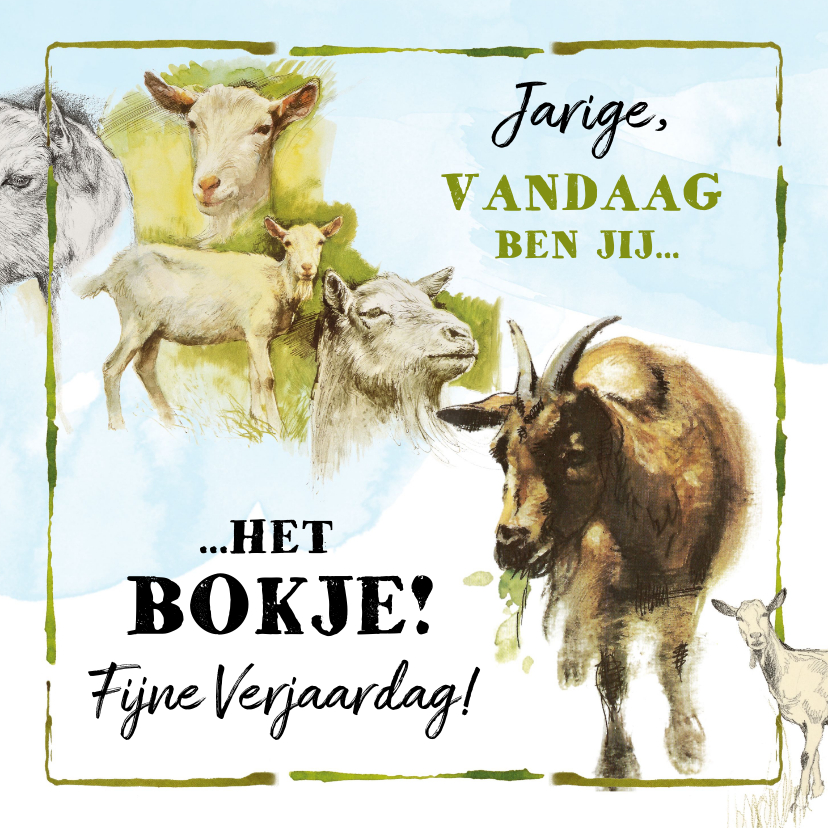 Jarig vandaag ben jij het bokje - Verjaardagskaarten Verjaardagskaarten - Jarig vandaag ben jij het bokje