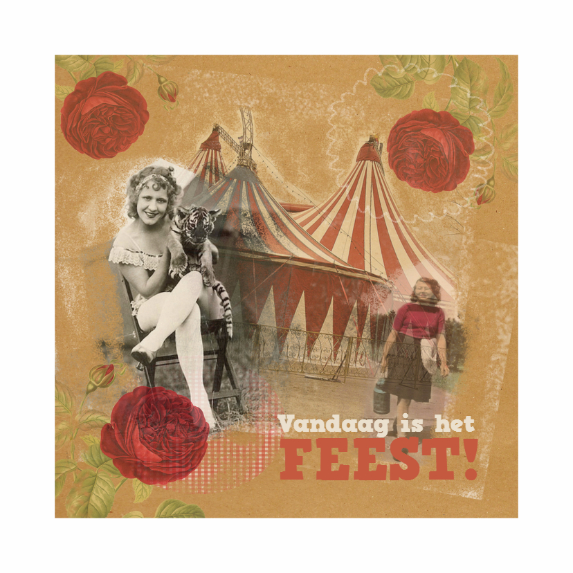 Jarig - Vintage Feest - MW - Verjaardagskaarten Verjaardagskaarten - Jarig - Vintage Feest - MW