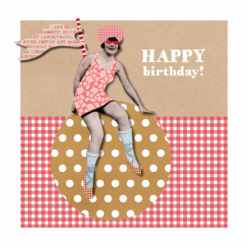 Jarig - Vintage Happy Dots - MW - Verjaardagskaarten Verjaardagskaarten - Jarig - Vintage Happy Dots - MW
