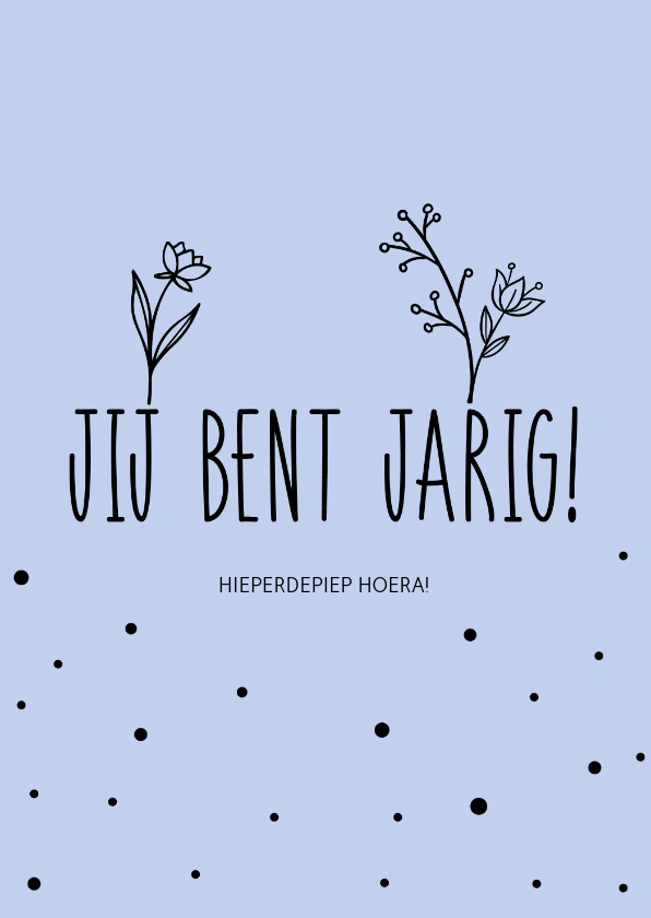 Verjaardagskaarten - Jij bent jarig, hieperdepiep hoera - pastel