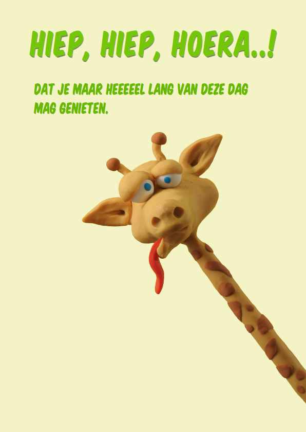 Kinderkaart gekke giraf - Verjaardagskaarten Verjaardagskaarten - Kinderkaart gekke giraf