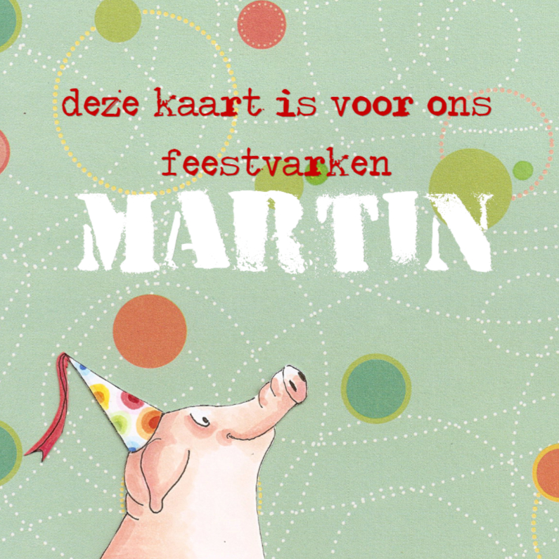 Klein feestvarkentje II - Verjaardagskaarten Verjaardagskaarten - Klein feestvarkentje II