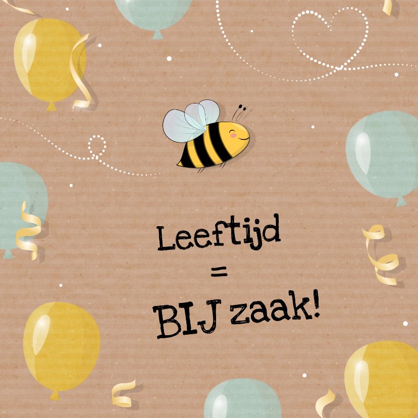 Verjaardagskaarten - Kraftlook verjaardagskaart vliegende bij leeftijd is BIJzaak
