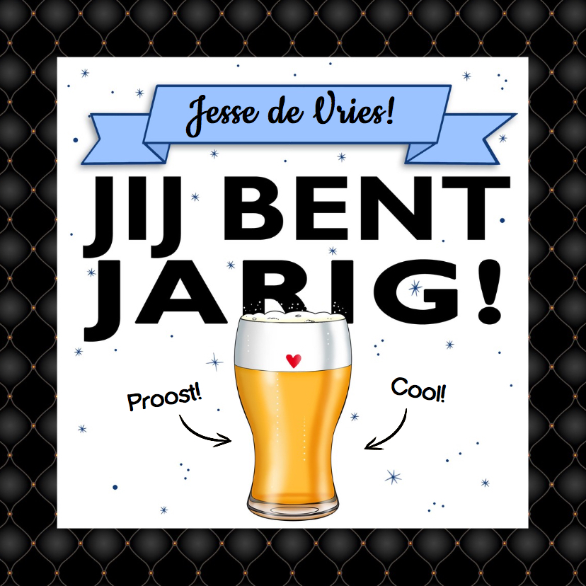 Verjaardagskaarten - Leuke verjaardagskaart bierglas jij bent jarig