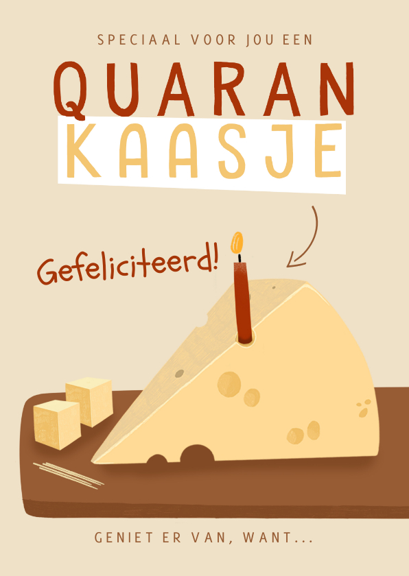 Verjaardagskaarten - Leuke verjaardagskaart corona quarantaine kaasje met kaars