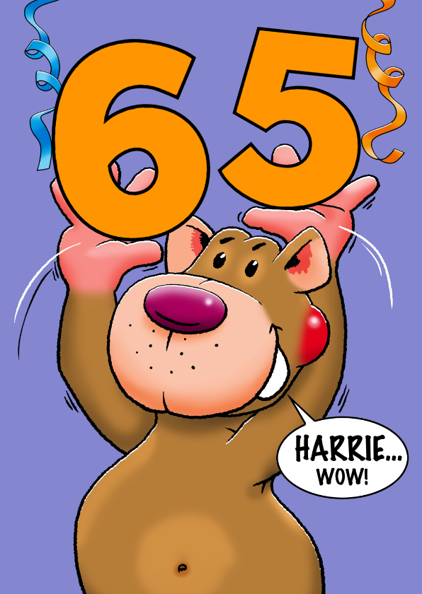 Verjaardagskaarten - Leuke verjaardagskaart met beer en losse cijfers leeftijd