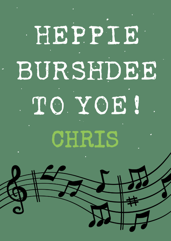Verjaardagskaarten - Leuke verjaardagskaart met tekst: Happy Burshdee To Yoe!