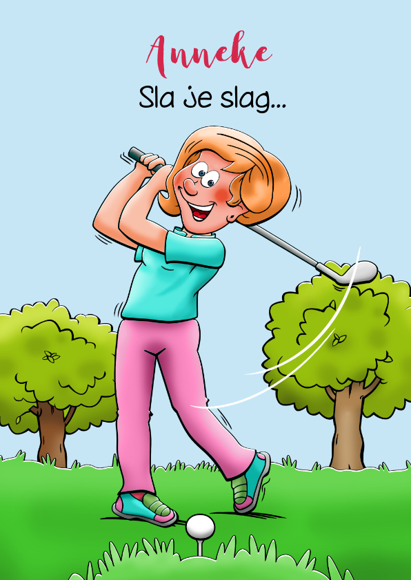 Verjaardagskaarten - Leuke verjaardagskaart voor een vrouw die golf speelt