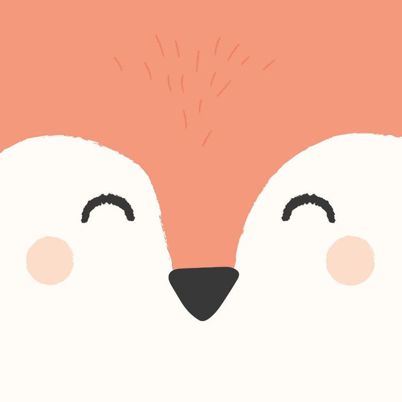 Verjaardagskaarten - Lief felicitatiekaartje met het gezicht van een vos