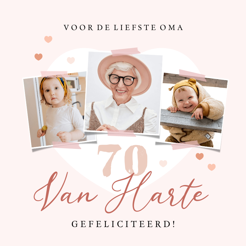 Verjaardagskaarten - Liefdevolle fotokaart met hart in warme en zachte tinten