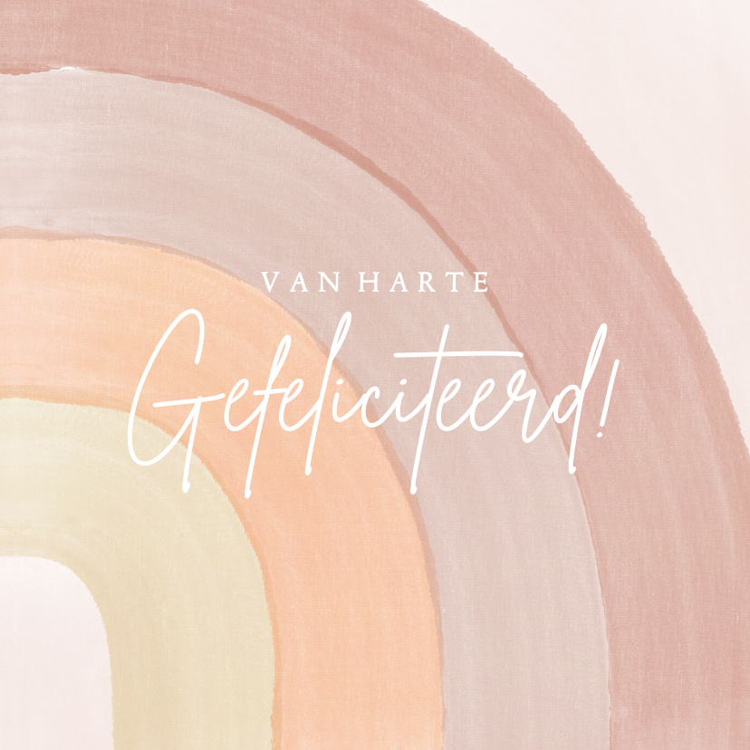 Lieve verjaardagskaart met waterverf regenboog - Verjaardagskaarten Verjaardagskaarten - Lieve verjaardagskaart met waterverf regenboog