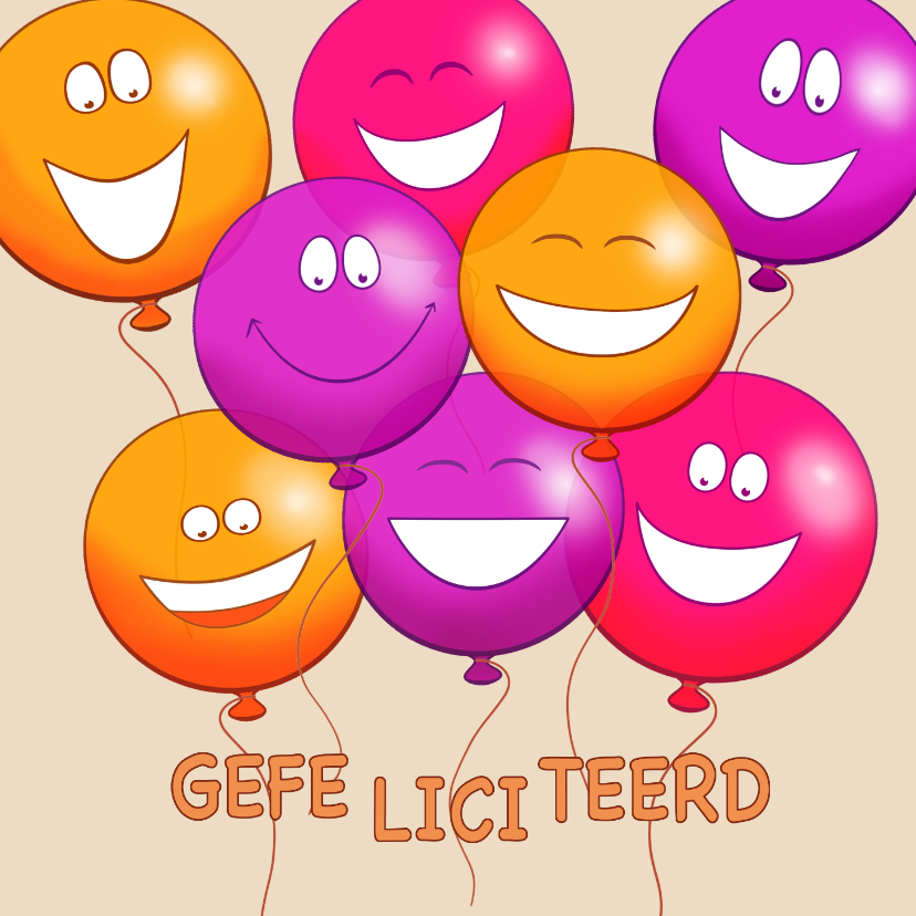 Mooie ballonnenkaart met witte div. gekleurde ballonnen - Verjaardagskaarten Verjaardagskaarten - Mooie ballonnenkaart met witte div. gekleurde ballonnen