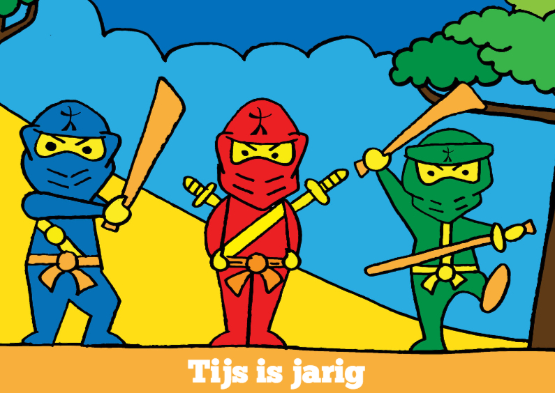 Ninja is jarig - Verjaardagskaarten Verjaardagskaarten - Ninja is jarig